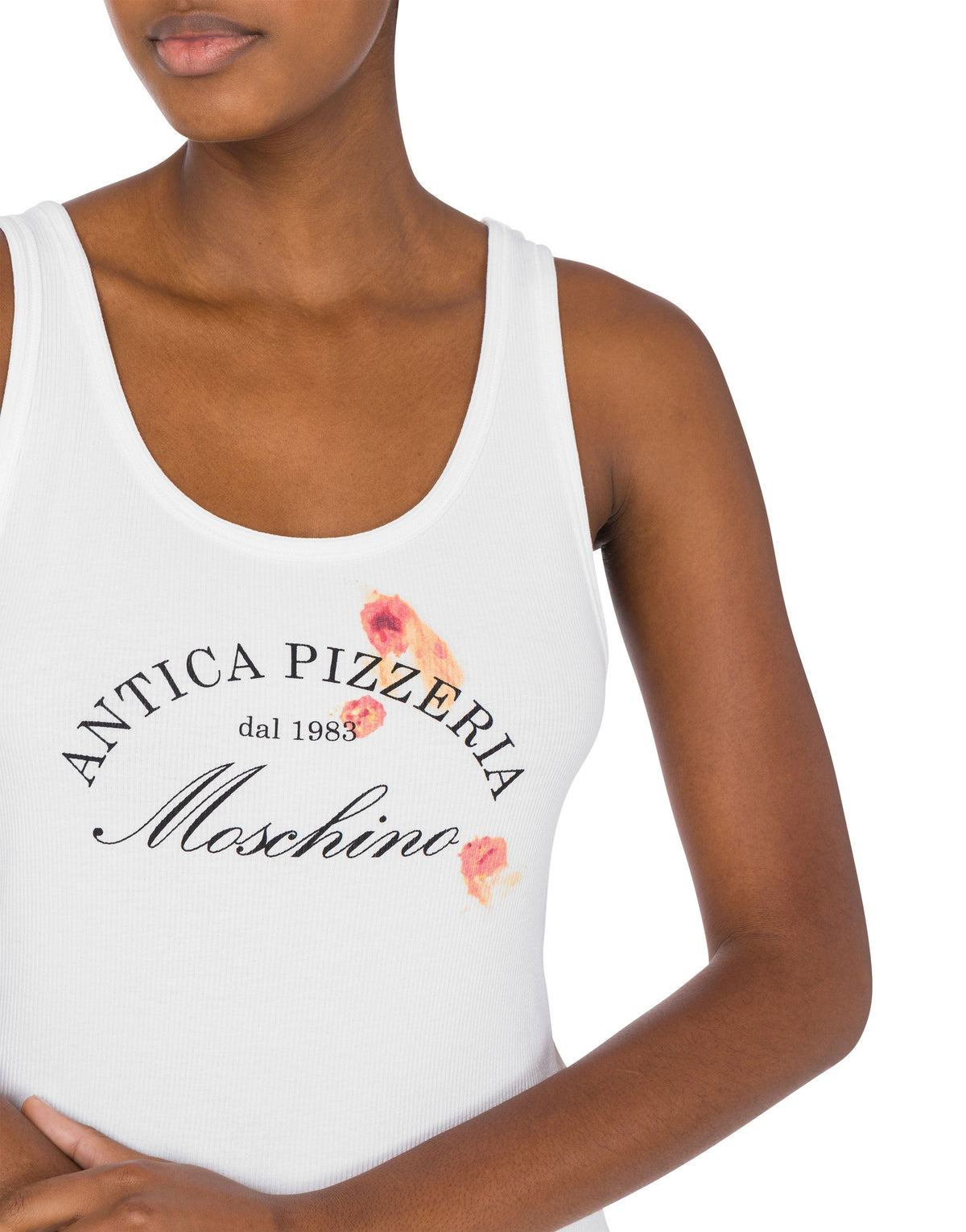 Stretch cotton tank top Antica Pizzeria - White