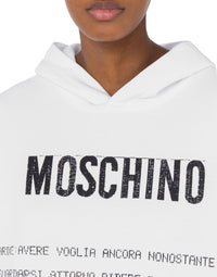Sweat à capuche Archive Message en coton - White