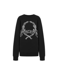 Laurel Crown Logo Organic Cotton Sweatshirt - Black