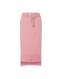 Jupe longue à ceinture en coton - Pink