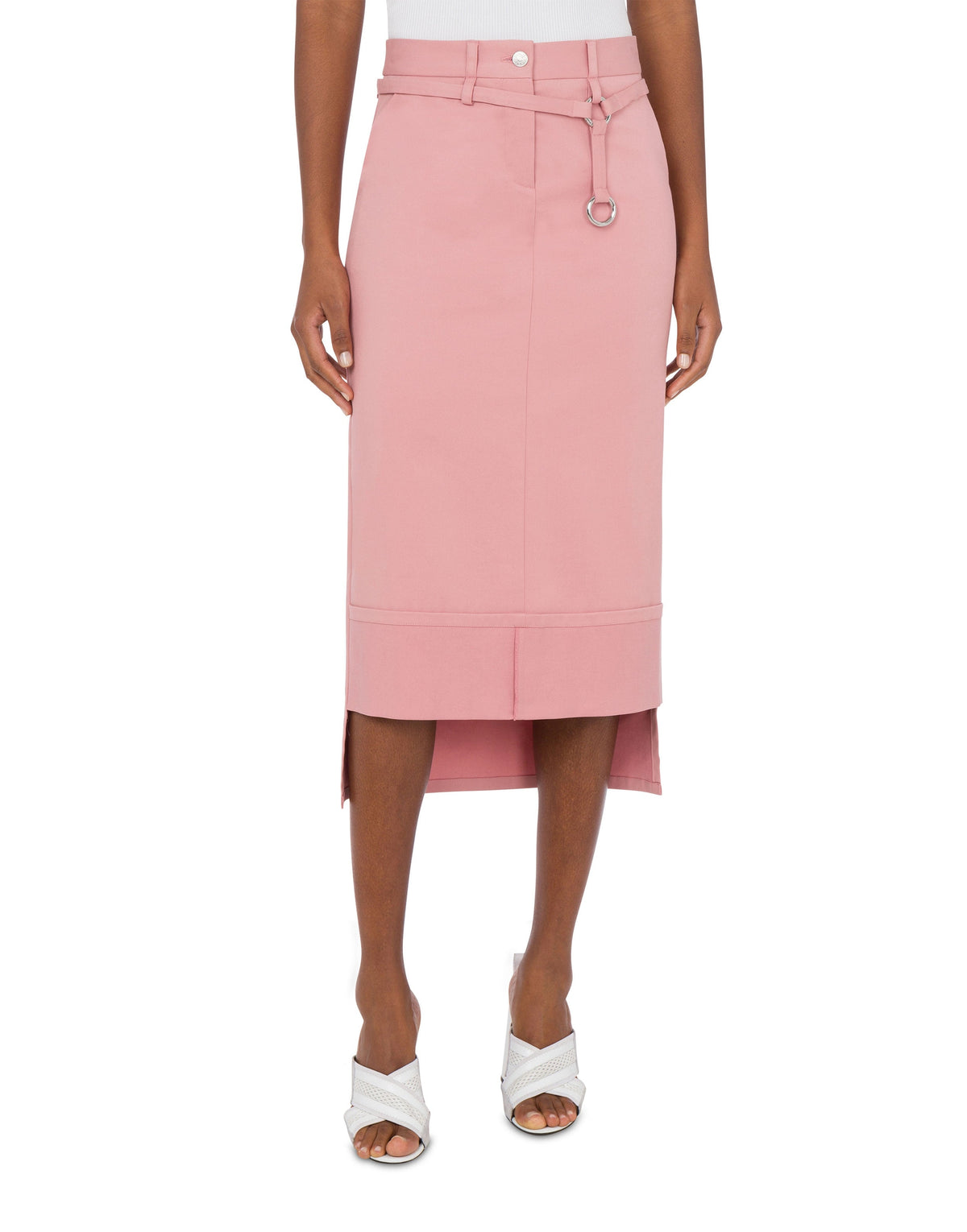 Jupe longue à ceinture en coton - Pink