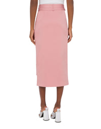 Jupe longue à ceinture en coton - Pink