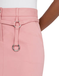 Jupe longue à ceinture en coton - Pink