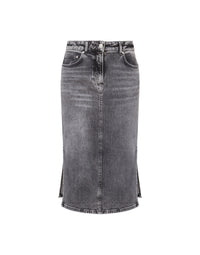 Jupe coupe ajustée en denim - Grey