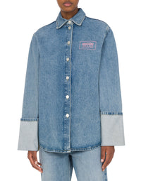 Oversized denim shirt 	 - Blue