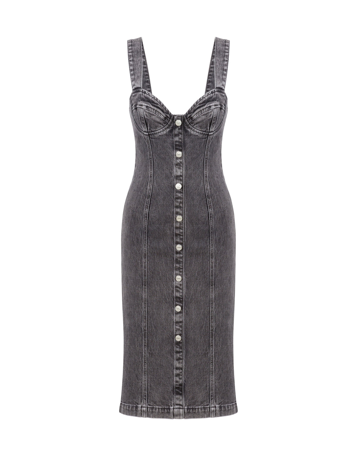 Robe midi boutonnée en coton - Grey