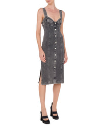 Robe midi boutonnée en coton - Grey