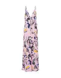 Robe longue imprimé Punk - Pink