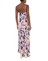 Robe longue imprimé Punk - Pink