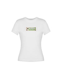 T-shirt à manches courtes ajustées en coton - White