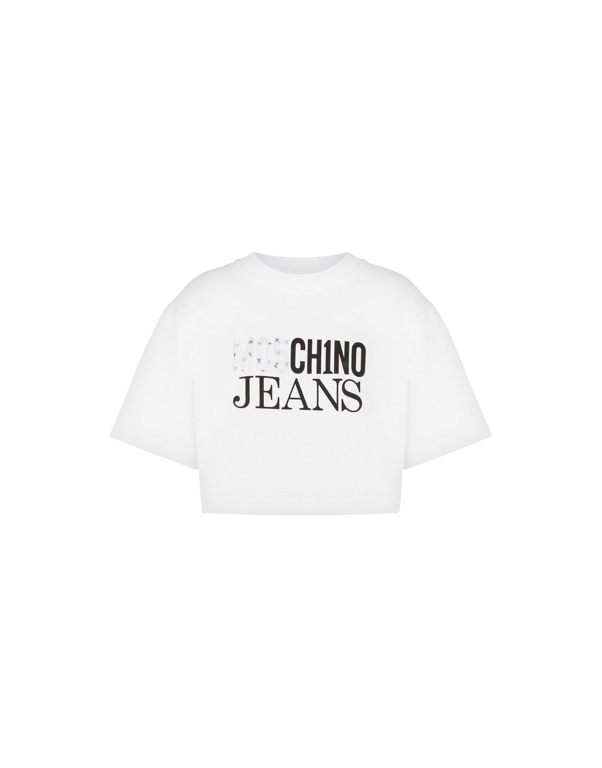 T-shirt court imprimé de logo	 en coton - White
