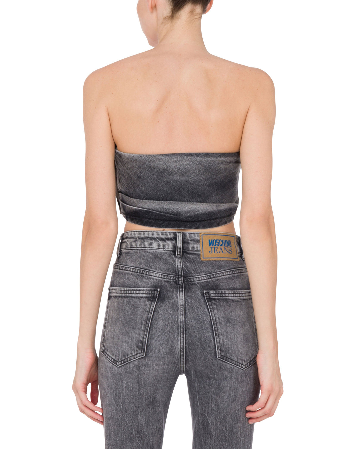 Top bustier en denim - Grey