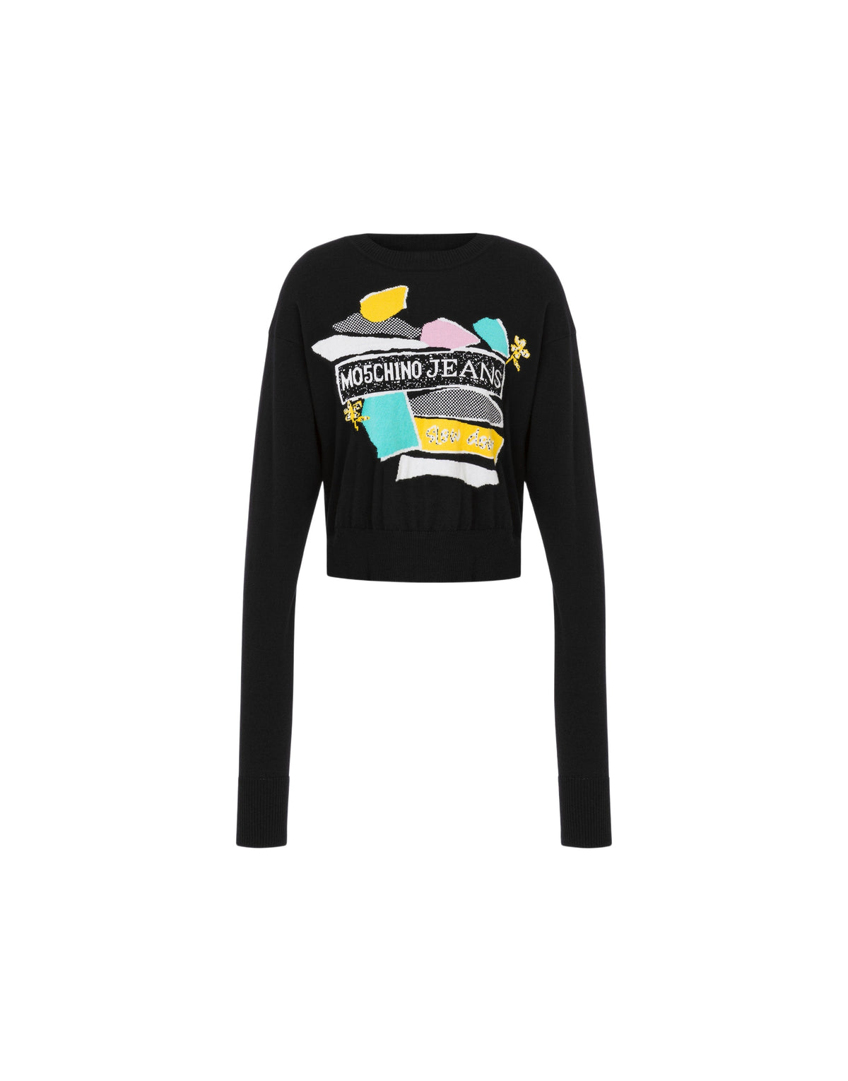 Pull col rond en coton - Black