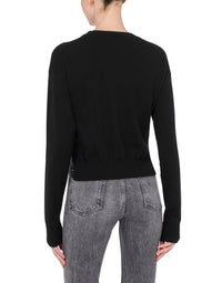 Pull col rond en coton - Black