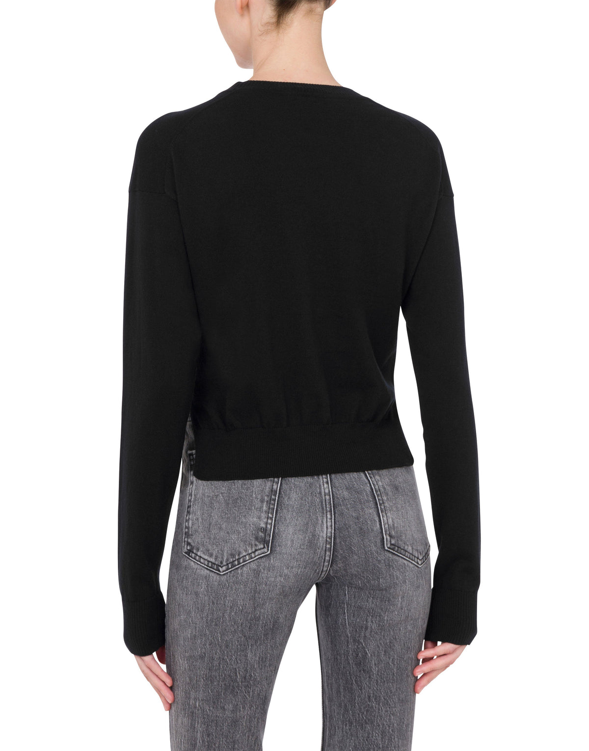 Pull col rond en coton - Black