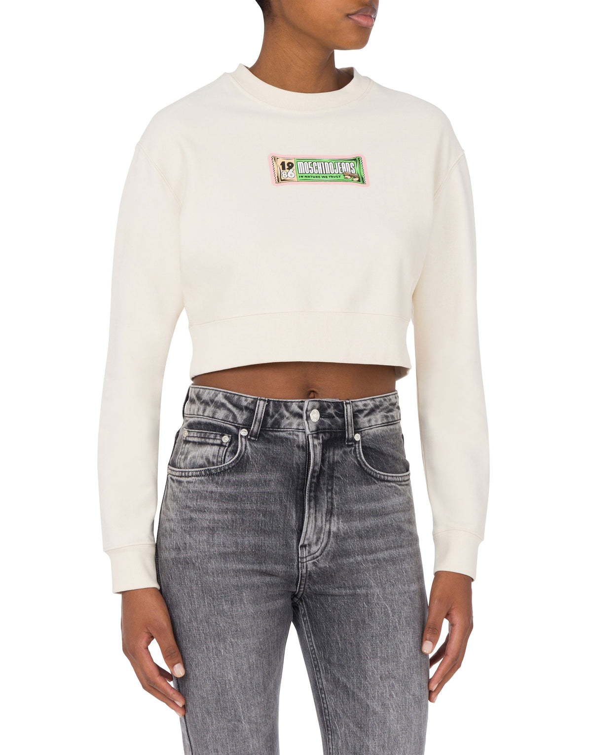 Sweatshirt court en coton - White