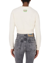 Sweatshirt court en coton - White