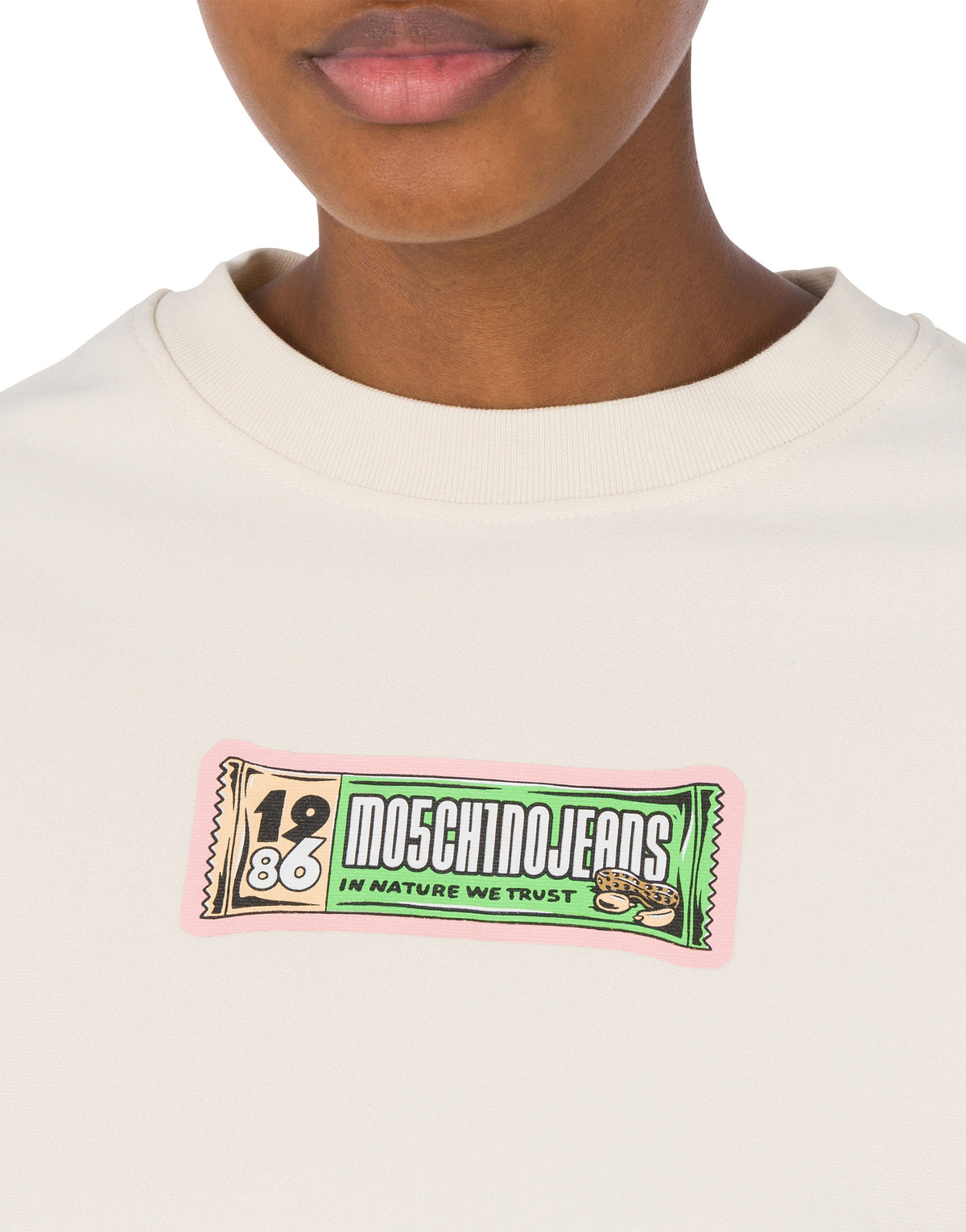 Sweatshirt court en coton - White