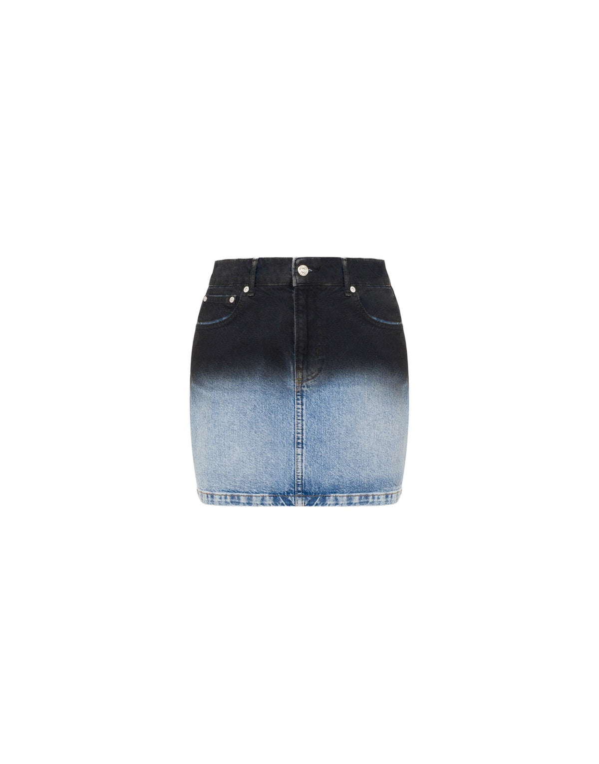 Denim mini skirt with a gradient effect - Black