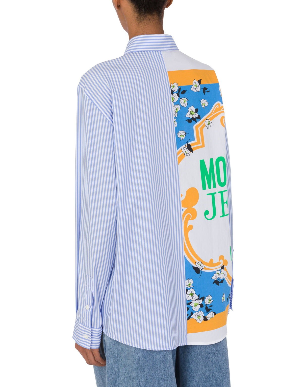 Chemise rayée en popeline en coton - Blue