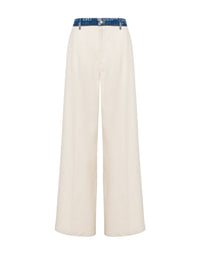 Pantalon texturé en coton - Beige