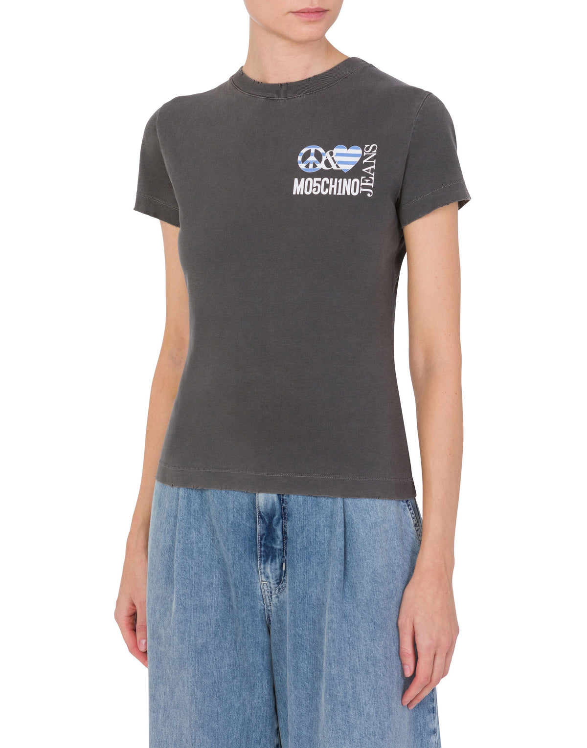 T-shirt Peach & Love en coton - Black