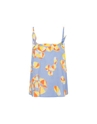 Beach Umbrella print cotton vest top - Blue