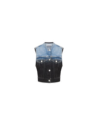 Gilet en denim dégradé - Black - Black