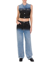 Gilet en denim dégradé - Black - Black