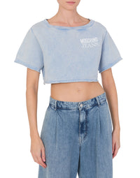 Fleece T-shirt with print - Blue