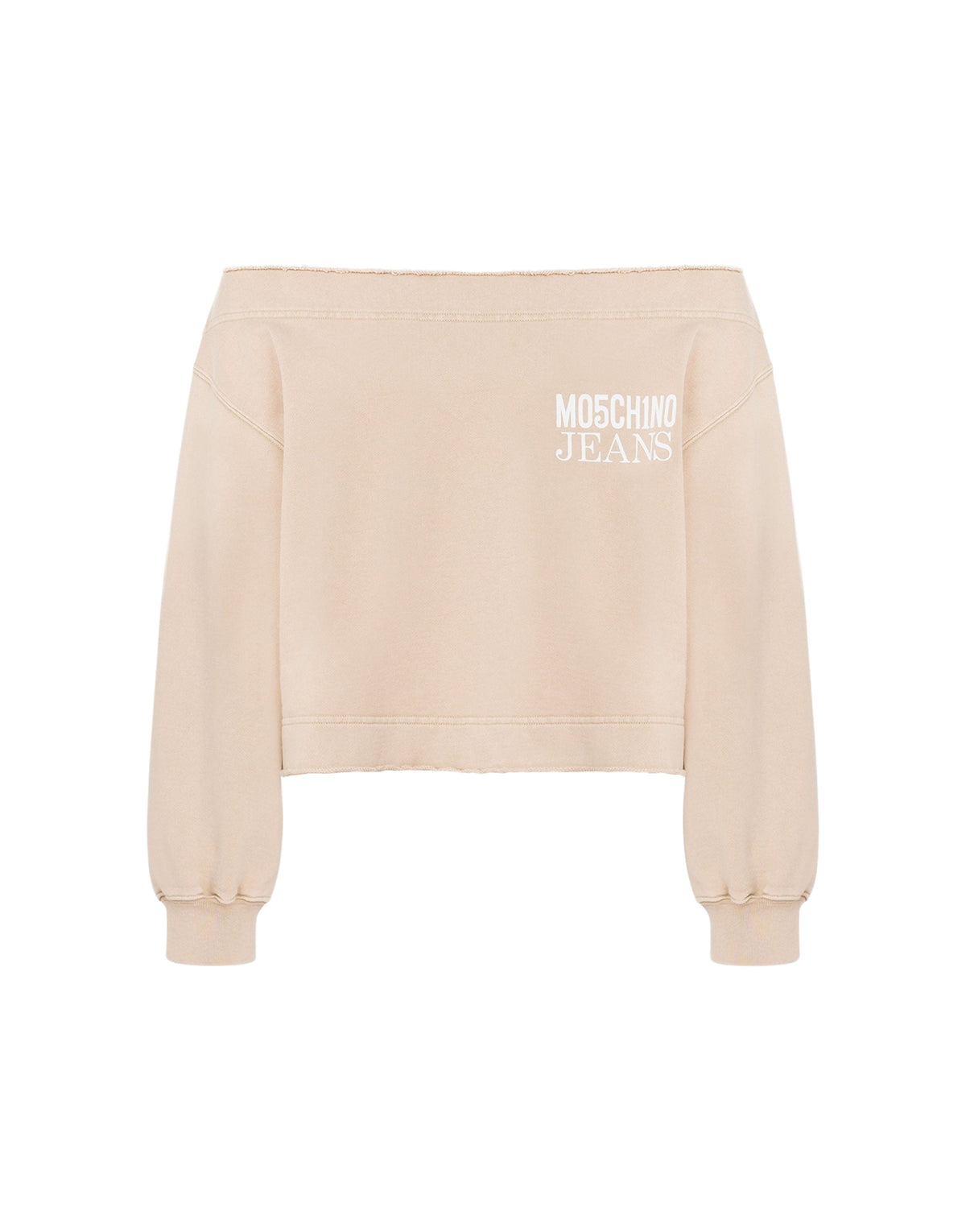 Sweatshirt à épaules dénudées en coton - Beige