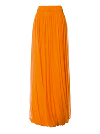 Jupe longue en mousseline de soie - Orange