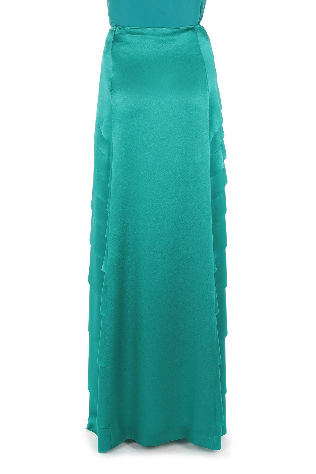 Jupe longue en soie mélangée - Green & Light Blue