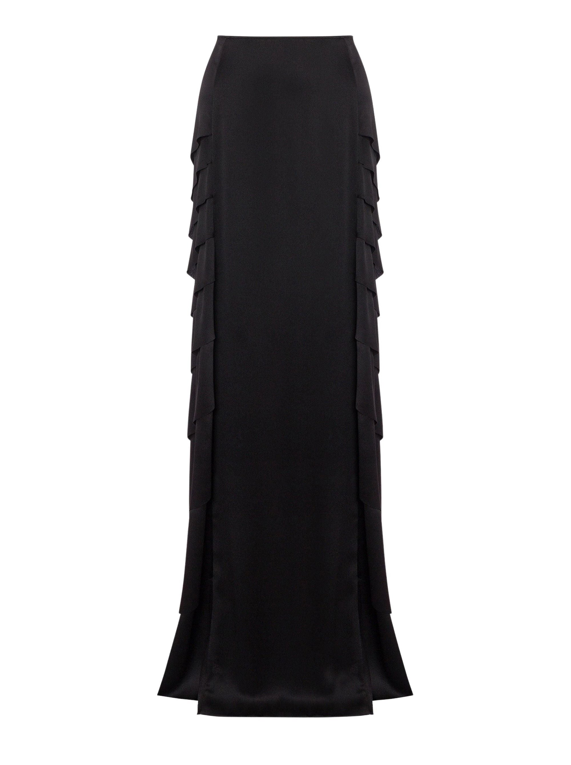 Silk blend maxi skirt - Black
