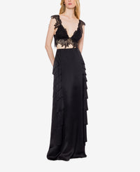 Silk blend maxi skirt - Black