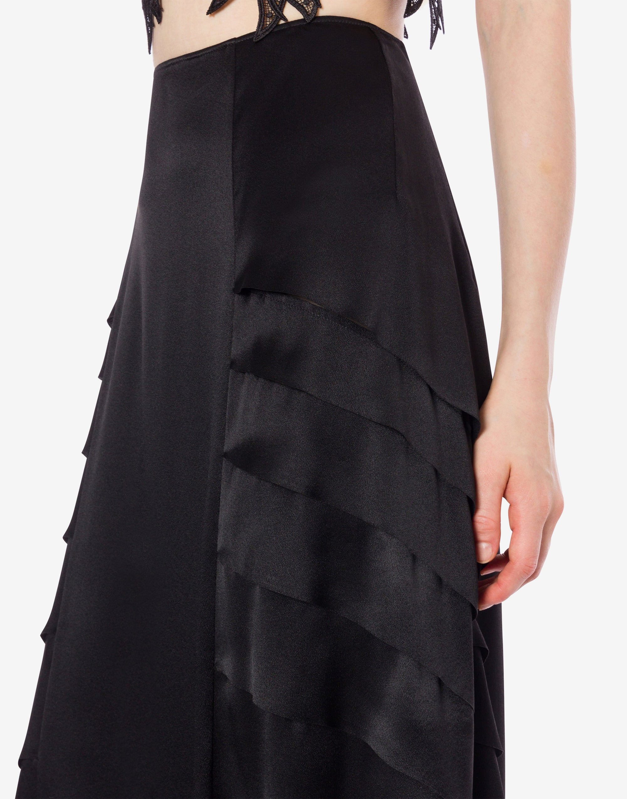 Silk blend maxi skirt - Black