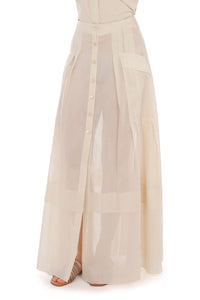 Jupe longue en mousseline - Beige