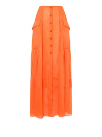 Long chiffon skirt - Orange