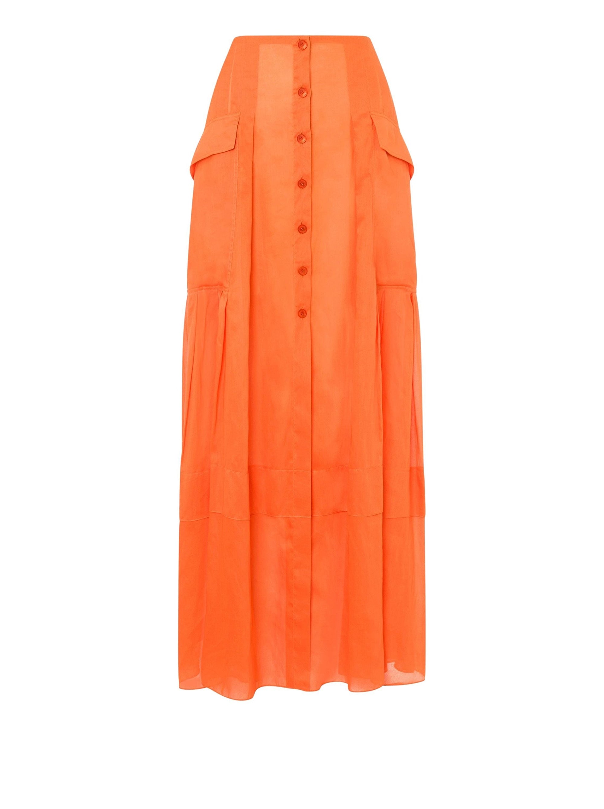 Long chiffon skirt - Orange