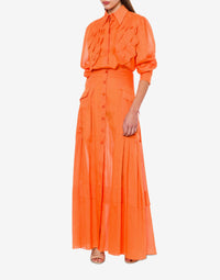 Long chiffon skirt - Orange
