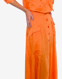 Long chiffon skirt - Orange