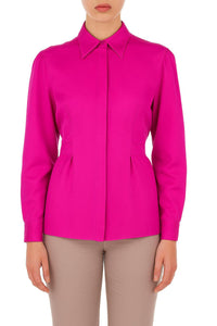 Blouse en soie ceinturée - Fucsia