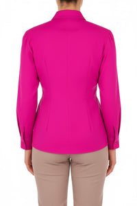 Blouse en soie ceinturée - Fucsia