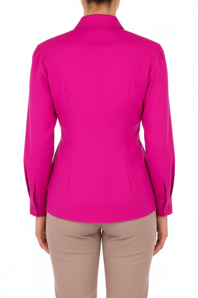 Blouse en soie ceinturée - Fucsia