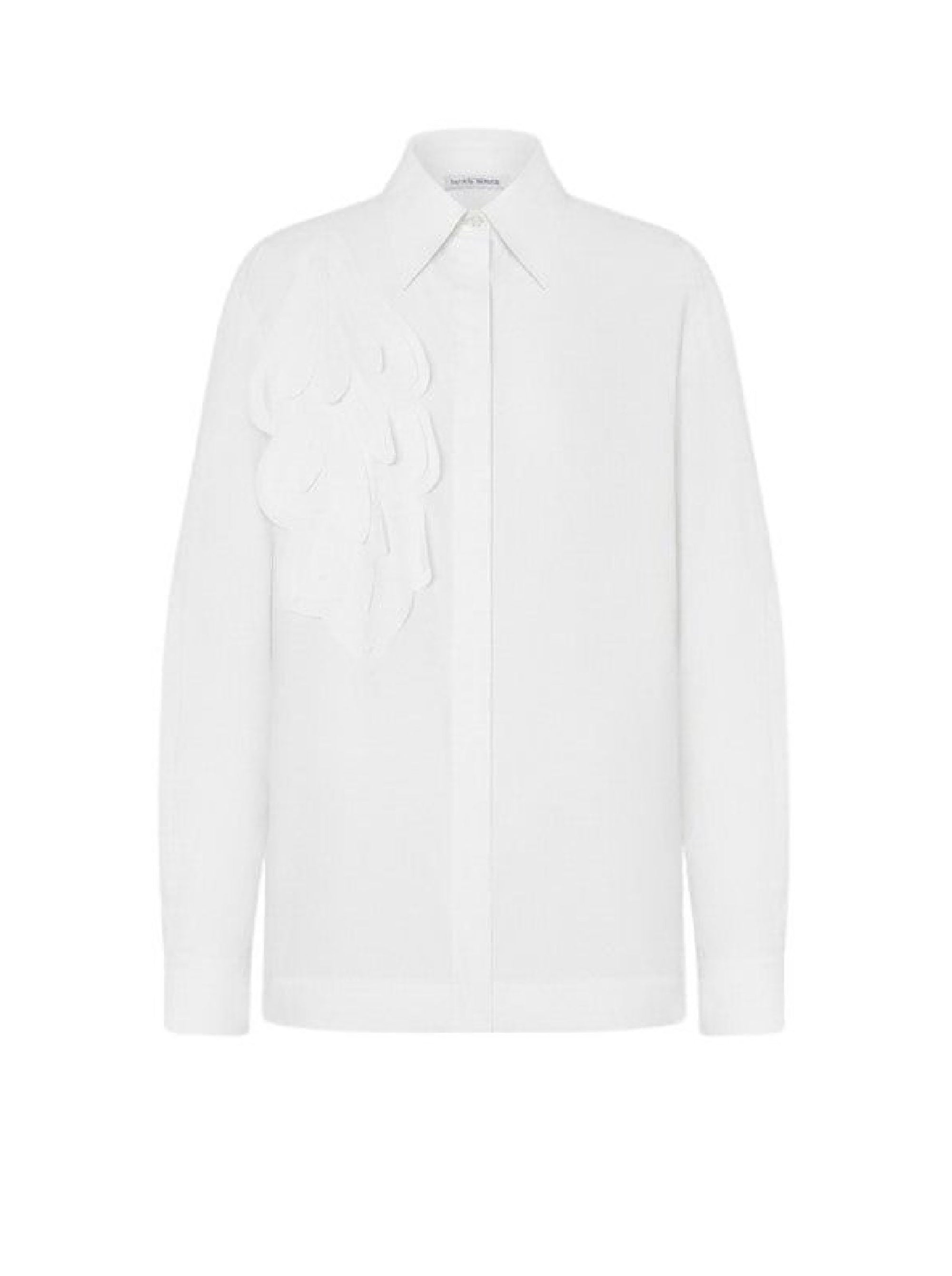 Chemise en popeline extensible à imprimé - White