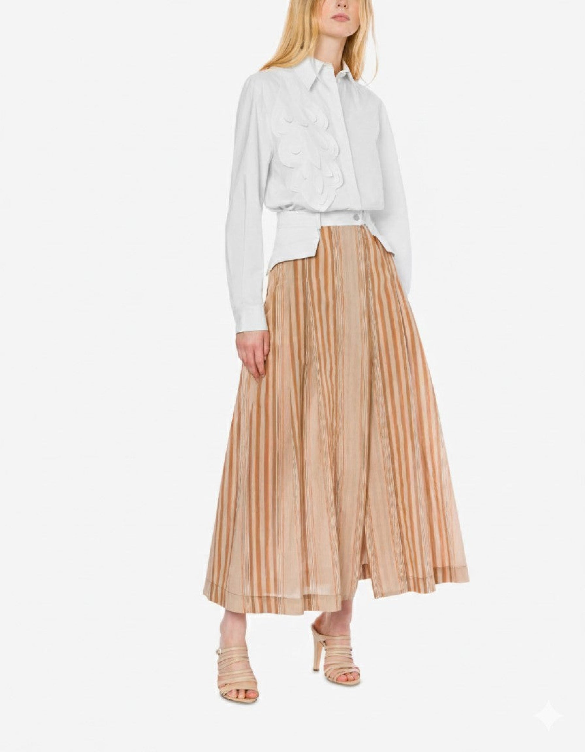Chemise en popeline extensible à imprimé - White