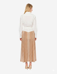 Chemise en popeline extensible à imprimé - White