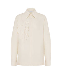 Chemise en popeline extensible à imprimé - Beige