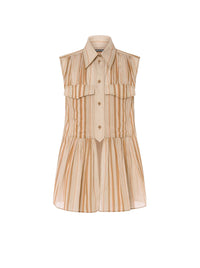 Chemise en mousseline à rayures alternées - Multi Brown