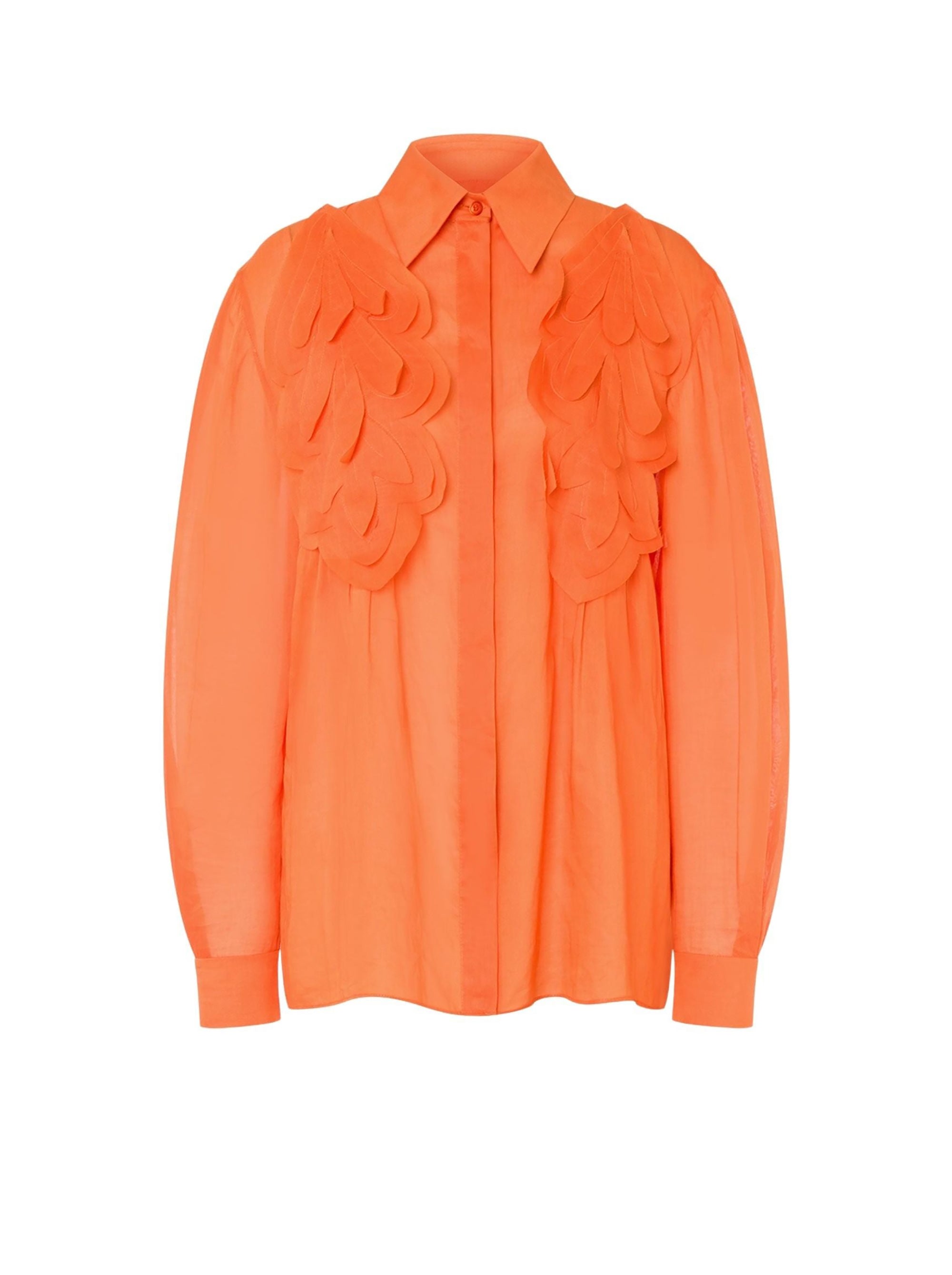 Chemise en mousseline organisée avec patch - Orange
